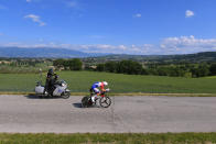 <p>Tom Dumoulin (Team Sunweb), nicknamed the Butterfly, flies through Stage 10 between Foligno and Montefalco (40km Time Trial). </p>