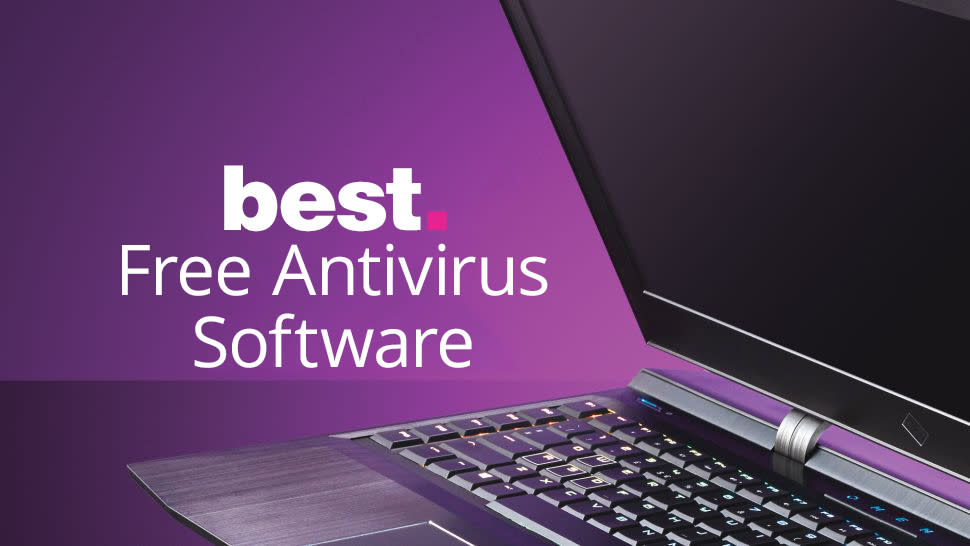  "Best Free Antivirus Software" next to a laptop being opened. 