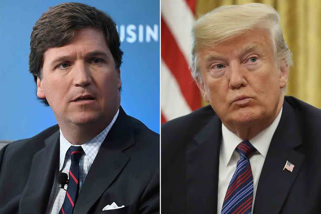 Roy Rochlin/Getty; Win McNamee/Getty Tucker Carlson (left) and President Donald Trump