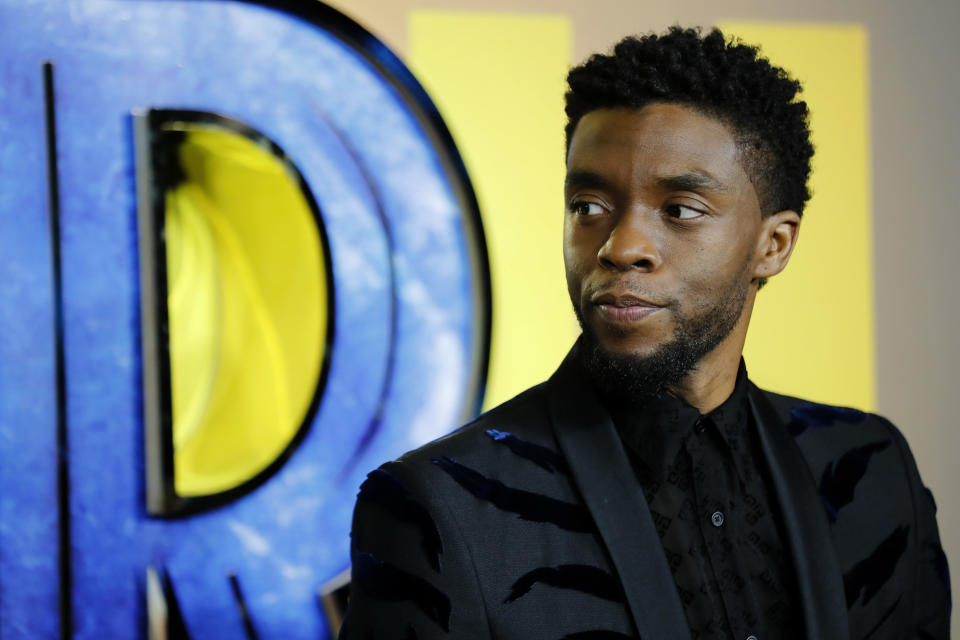 Chadwick Boseman is photographed at an event for "Black Panther"