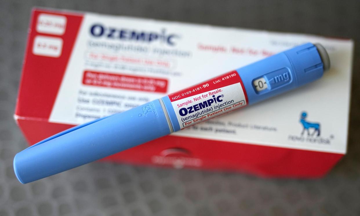<span>Monthly use of medications, such as Ozempic, which are known as GLP-1 receptor agonists, soared nearly 600% from 2020-23 in people under 25 – and as young as 12.</span><span>Photograph: David J Phillip/AP</span>