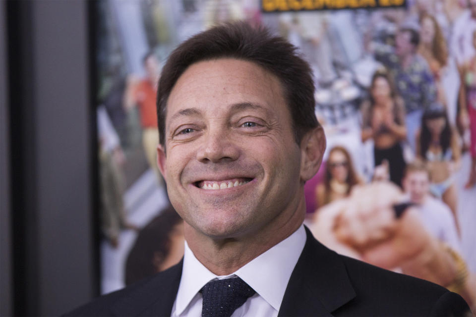 Jordan Belfort, the financier convicted of fraud and the author of the book "The Wolf of Wall Street", arrives for the premiere of the film adaptation of his book in New York December 17, 2013. REUTERS/Lucas Jackson (UNITED STATES - Tags: ENTERTAINMENT BUSINESS)