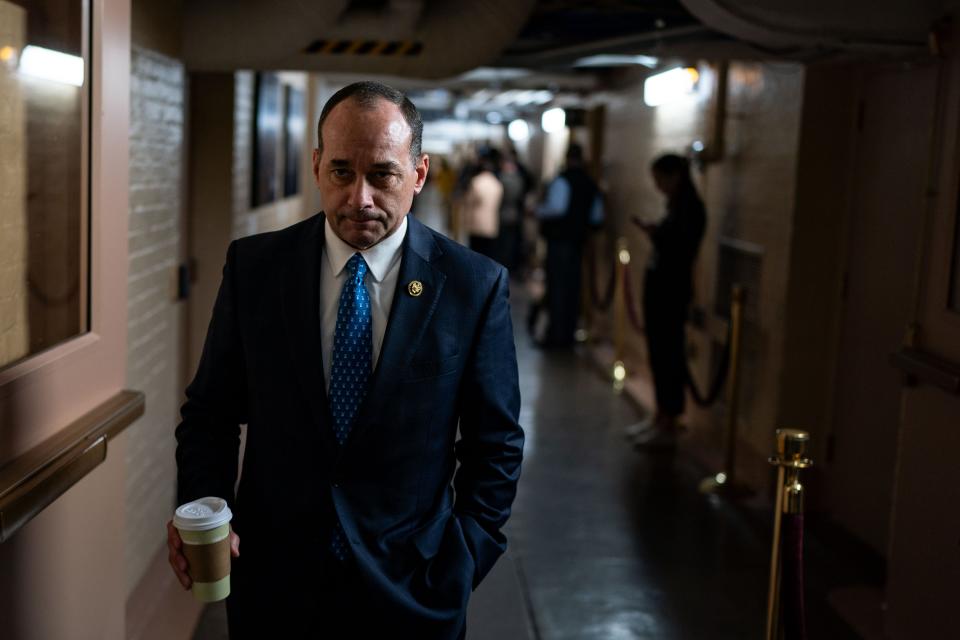 Rep. Bob Good, R-Va., arrives for a House Republican conference meeting on Capitol Hill on March, 6 2024 in Washington, DC.