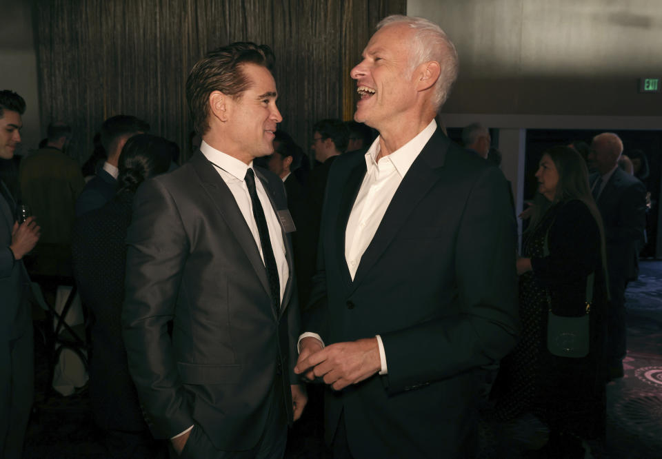 Colin Farrell, left, and Martin McDonagh attend the 95th Academy Awards Nominees Luncheon on Monday, Feb. 13, 2023, at the Beverly Hilton Hotel in Beverly Hills, Calif. (Photo by Willy Sanjuan/Invision/AP)