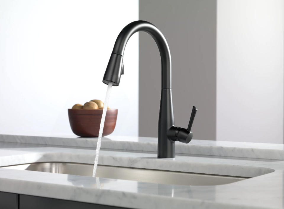 Matte black kitchen faucet