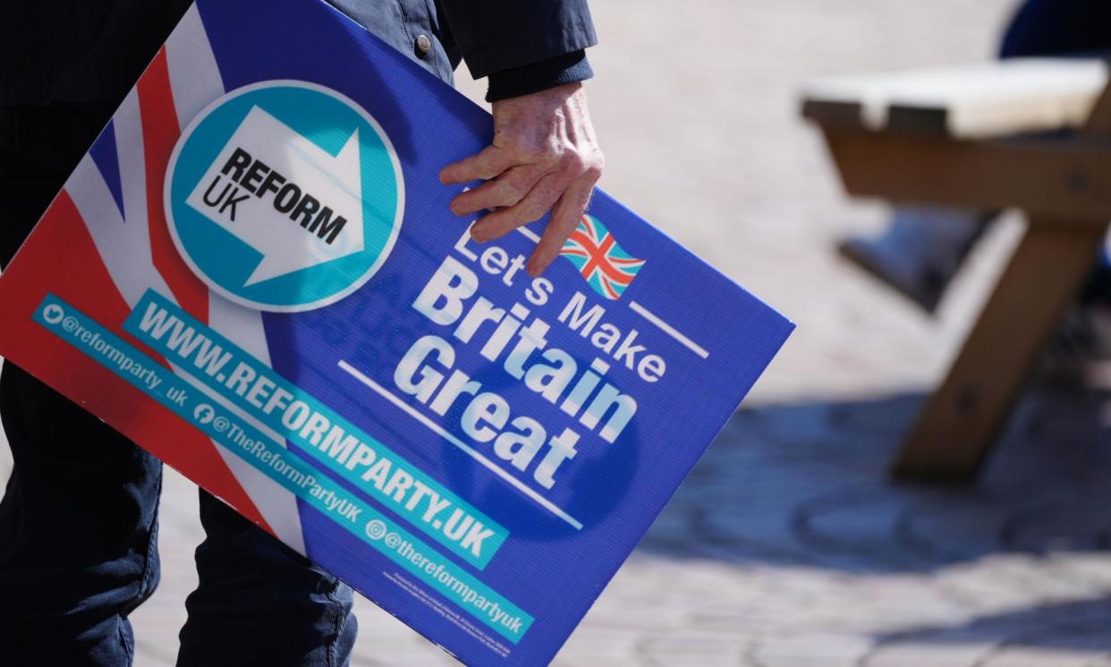 <span>Reform UK claims the content shared by its parliamentary candidates are ‘comedy memes’.</span><span>Photograph: Peter Byrne/PA</span>