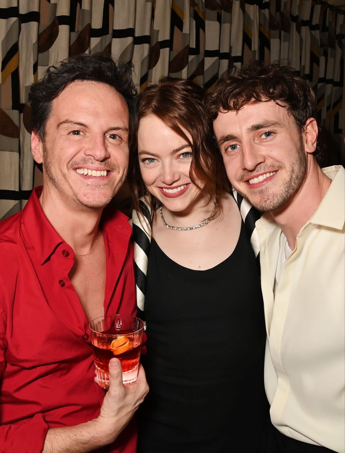 Andrew Scott, Emma Stone and Paul Mescal attend the Netflix 2024 BAFTA Awards after-party at Chiltern Firehouse (Dave Benett)