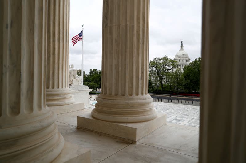 FILE PHOTO: The U.S. Capitol is seen from the U.S. Supreme Court in Washington