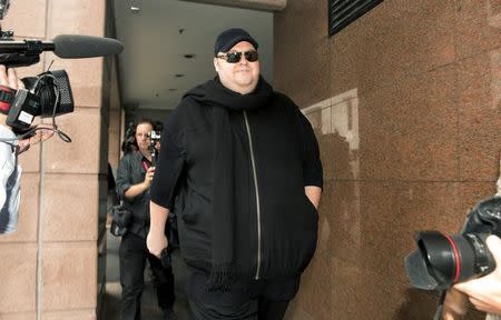 German tech entrepreneur Kim Dotcom arrives at an Auckland court, December 23, 2015. REUTERS/Chris Cameron/Pool/File Photo