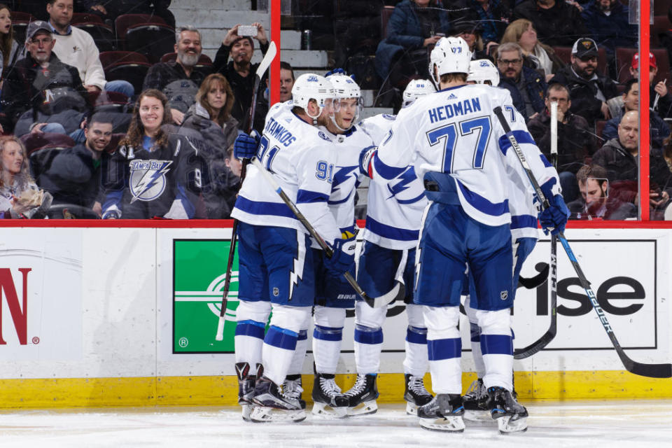 The Tampa Bay Lightning could create something resembling a “super team” with the right deadline moves. (Jana Chytilova/NHLI via Getty Images)