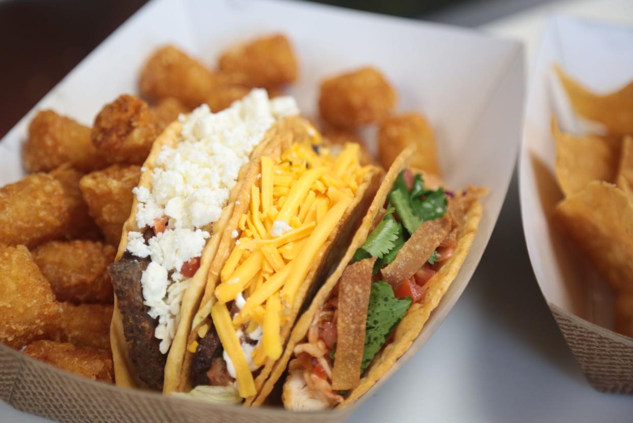 Rankin Tacos’ signature tacos, pictured Tuesday, are based on recipes from owner Roger Rankin’s grandmother.