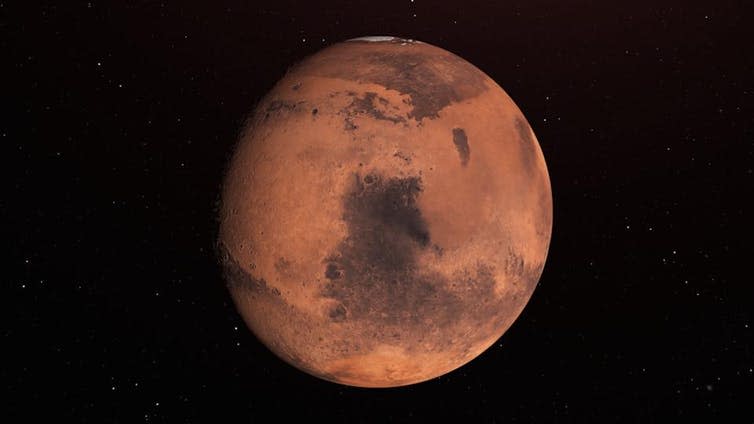 <span class="caption">At the closest point in its orbit, Mars is 57.6 million kilometres from Earth.</span> <span class="attribution"><a class="link " href="https://images-assets.nasa.gov/image/PIA23515/PIA23515~orig.jpg" rel="nofollow noopener" target="_blank" data-ylk="slk:NASA/JPL-Caltech;elm:context_link;itc:0;sec:content-canvas">NASA/JPL-Caltech</a></span>