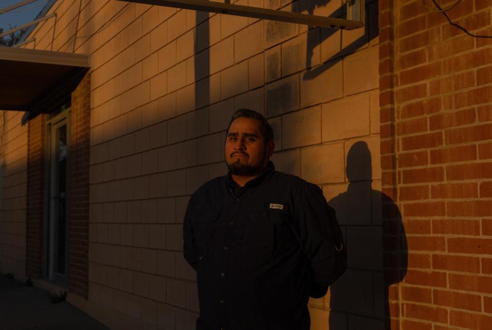 Carlos Herrera, an Eagle Pass resident and real estate agent, in downtown Eagle Pass, on Jan. 18, 2024.