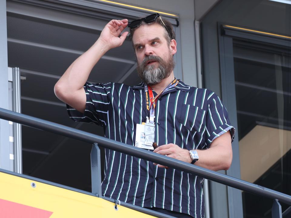 David Harbour attends 2023 Monaco Grand Prix on May 28.