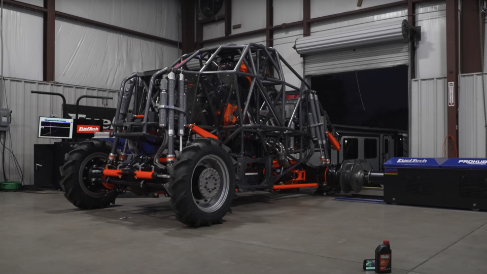 monster truck on hub dyno at fueltech usa