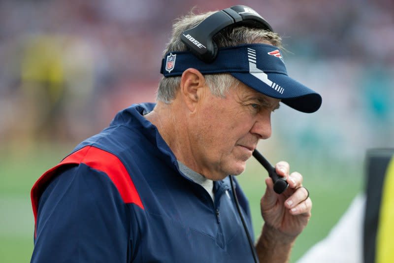 The Inside the NFL cast includes former New England Patriots head coach Bill Belichick and former NFL stars Chad Ochocinco, Ryan Clark and Chris Long. File Photo by Matthew Healey/UPI