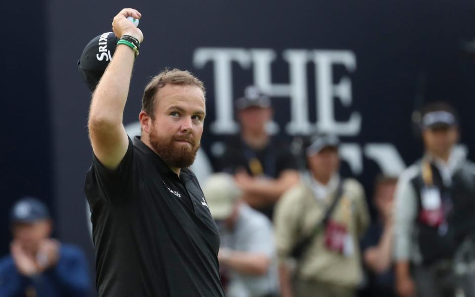 Shane Lowry celebrates after a memorable third round - AP