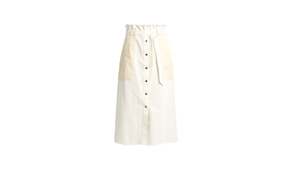 <p>This skirt is elevated denim in its purest form. Pair it with a structured top and slide sandals for effortless cool.</p><p><strong>To buy:</strong> $453; <a rel="nofollow noopener" href="http://click.linksynergy.com/fs-bin/click?id=93xLBvPhAeE&subid=0&offerid=419081.1&type=10&tmpid=10147&RD_PARM1=http%3A%2F%2Fwww.matchesfashion.com%2Fproducts%2FSea-Waist-tie-cotton-denim-skirt--1054800&u1=TLFASappL1LongSkirtsRS1Sep16" target="_blank" data-ylk="slk:matchesfashion.com;elm:context_link;itc:0;sec:content-canvas" class="link ">matchesfashion.com</a></p>