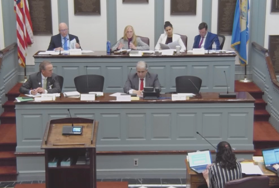 Delaware Senate's Environment, Energy & Transportation Committee discusses Senate Bill 265, which would set up a procurement process for offshore wind projects on April 24, 2024.