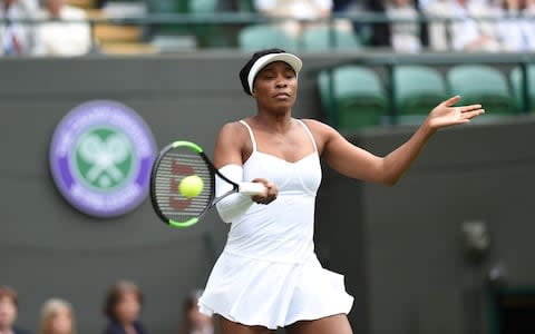 Venus Williams warming up  - Credit: Eddie Mulholland For The Telegraph&nbsp;