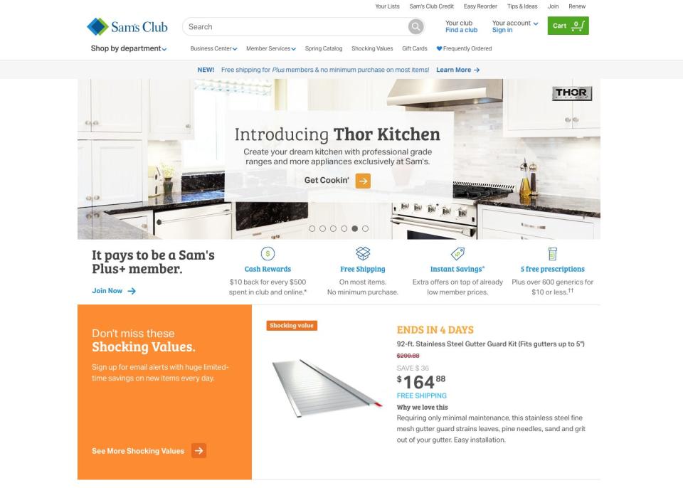 Sam's Club website