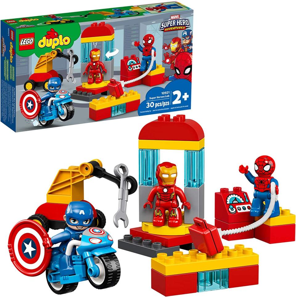 lego duplo super heroes lab construction toy