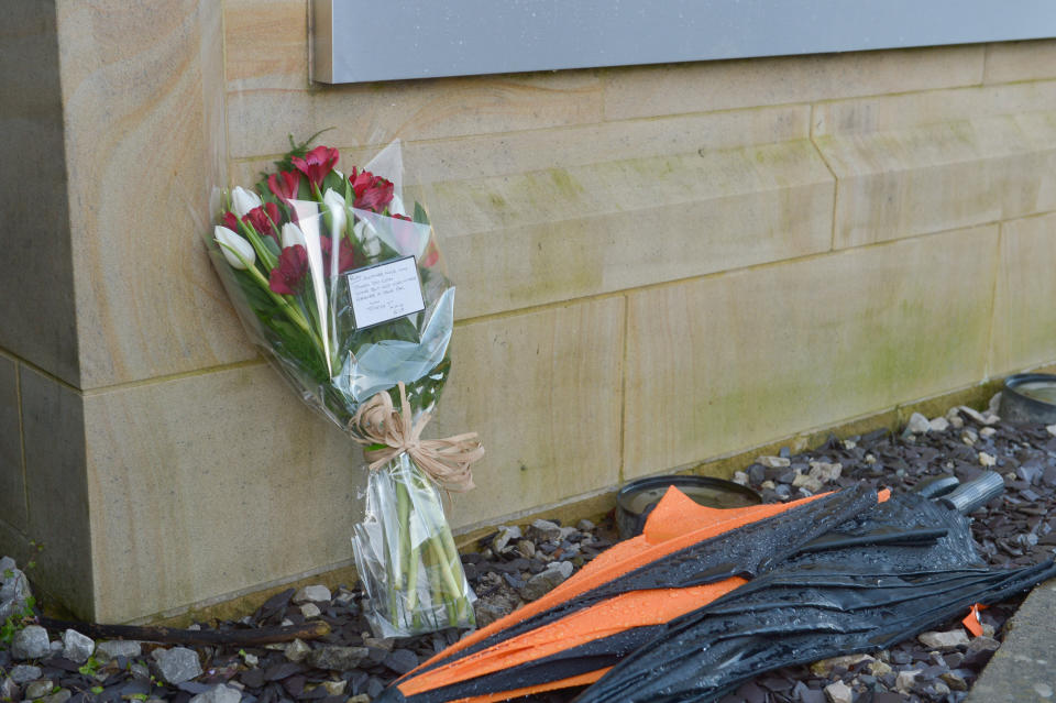 Flowers laid at the scene in January. (Alex Cousins/SWNS)