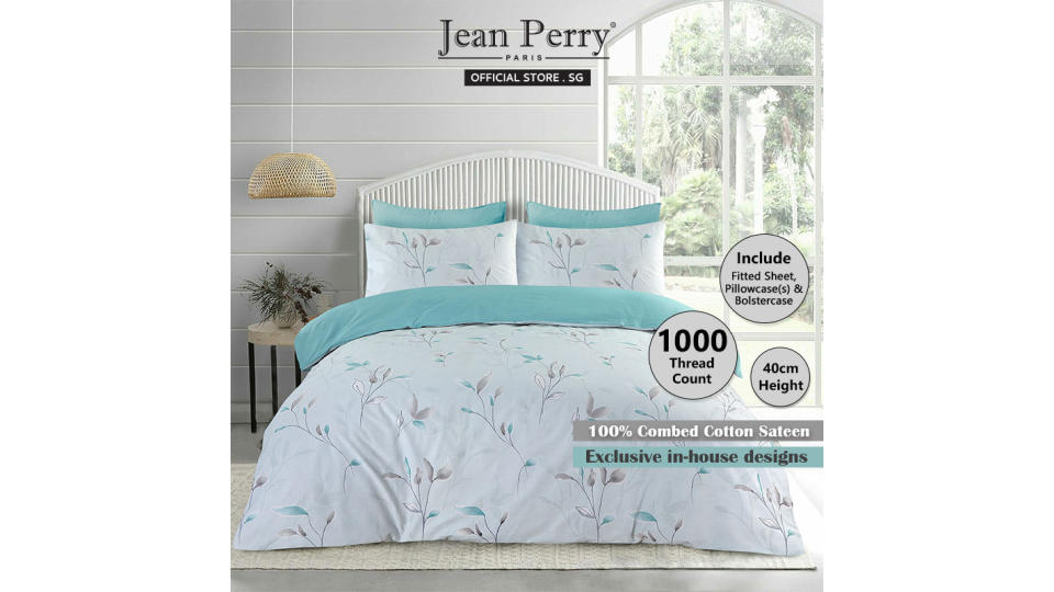 (New Arrival) Jean Perry Luxury Hotel 1000TC Cotton Bedsheet Set I Fitted Sheet I Bedsheet Cover. (Photo: Lazada SG)