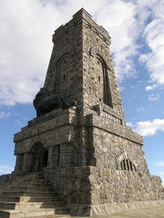 <span class="caption">Tsarist ‘Monument to Liberty’ at Shipka Pass, Bulgaria.</span> <span class="attribution"><span class="source">Wikimedia Commons</span>, <a class="link " href="http://creativecommons.org/licenses/by-sa/4.0/" rel="nofollow noopener" target="_blank" data-ylk="slk:CC BY-SA;elm:context_link;itc:0;sec:content-canvas">CC BY-SA</a></span>