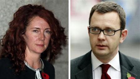 Rebekah Brooks and Andy Coulson are seen in a combination file photo. REUTERS/File