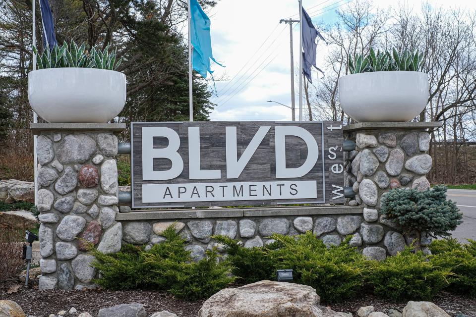 BLVD West Apartments signage Saturday, April 16, 2022.