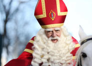 Saint Nickolas attends a traditional parade in Amsterdam, Netherlands, November 18, 2018. REUTERS/Eva Plevier