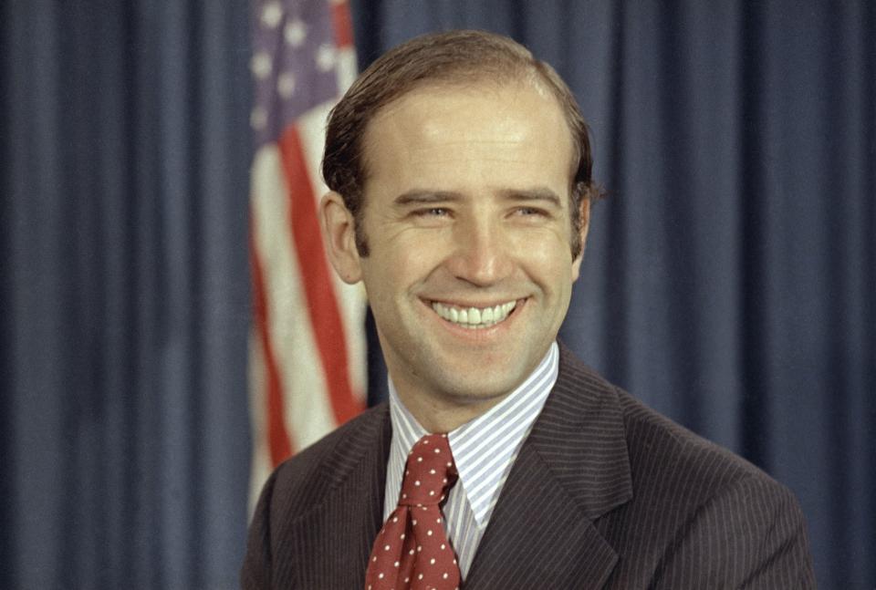 FILE - In this Dec. 13, 1972 file photo, the newly-elected Democratic senator from Delaware, Joe Biden, is shown on Capitol Hill in Washington. (AP Photo, File)