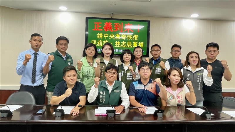 台南市議會民進黨團呼籲黨中央撤回停權處分。（圖／翻攝畫面）