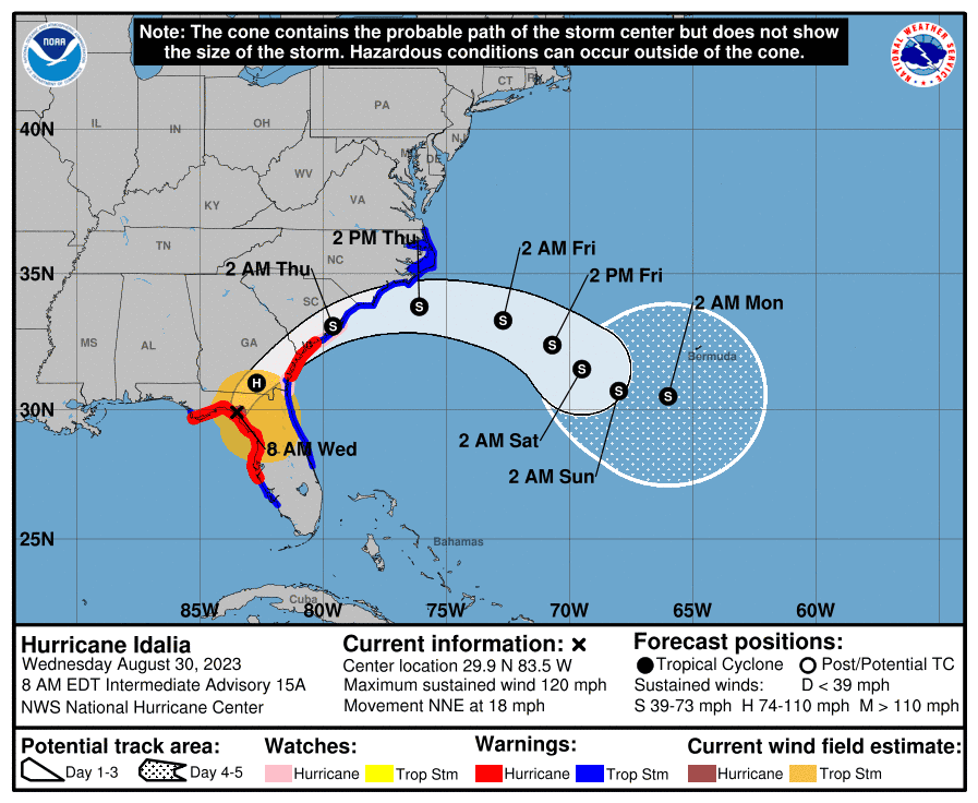 Hurricane Idalia, 8 a.m. update, Wednesday, Aug. 30