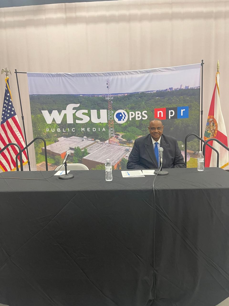 Congressman Al Lawson takes question at a WFS, Tallahassee Democrat candidate forum that Congressman Neal Dunn did not participate.