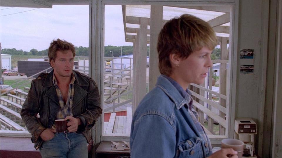 Patrick Swayze and Jamie Lee Curtis in "Grandview, U.S.A." (1984)<p>Warner Bros.</p>