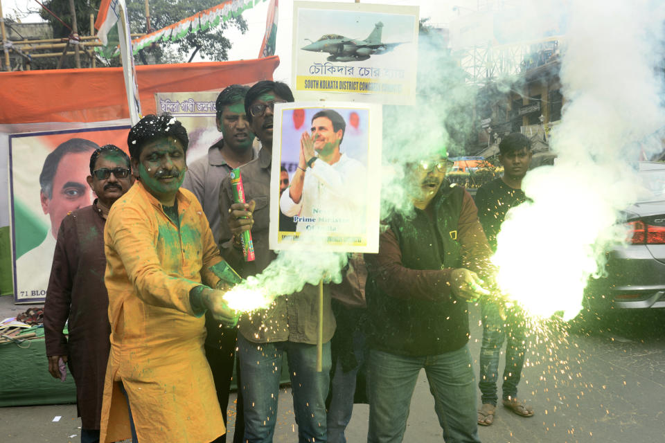 Congress celebrates poll results