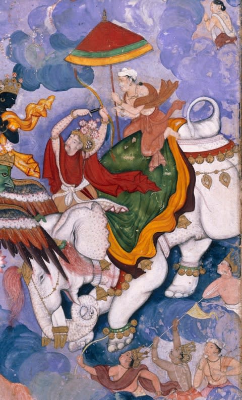 Krishna's combat with Indra - Credit: &nbsp;Victoria and Albert Museum