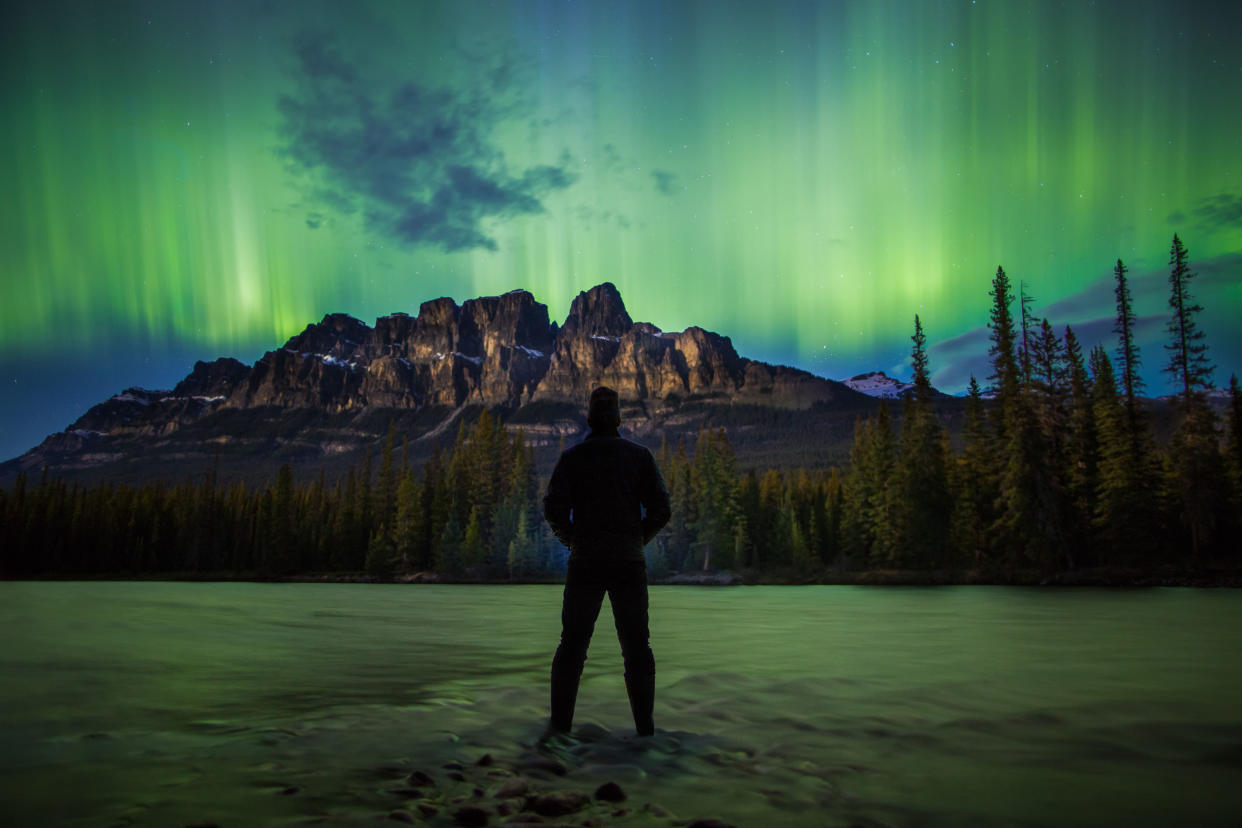 Aurora in the Canadian Rockies. (Photo: Paul Zizka/Caters News)