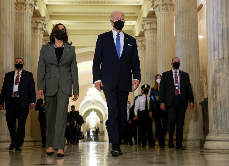 U.S. President Joe Biden attends events at the U.S. Capitol to commemorate first anniversary of Capitol attack in Washington