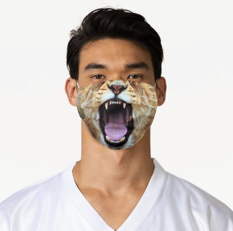 24) Animal 'Lion Face' Adult Cloth Face Mask