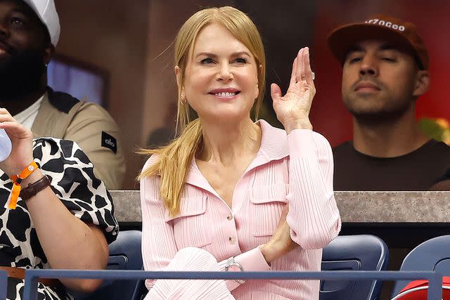 <p>John Angelillo/UPI/Shutterstock</p> Nicole Kidman watches the Women's Final's match between Aryna Sabalenka of Belarus and Coco Gauff in Arthur Ashe Stadium at the 2023 US Open Tennis Championships at the USTA Billie Jean King National Tennis Center in New York City on Saturday, September 9, 2023.