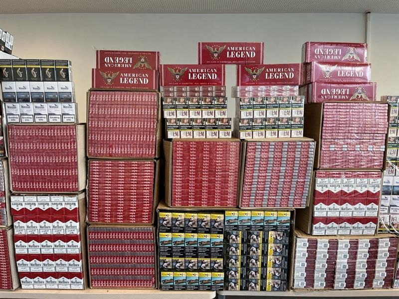 FILE PHOTO: FILE PHOTO: Stacks of contraband and counterfeit cigarettes seized by the French police