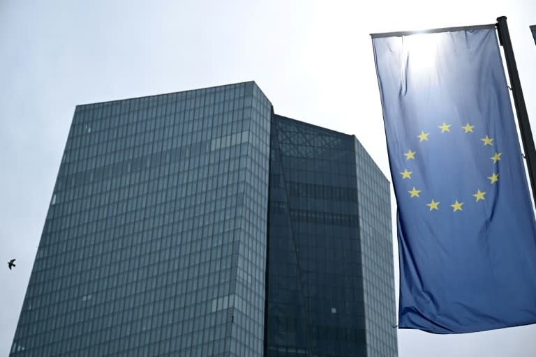 Una bandera de la UE ondea frente a la sede del Banco Central Europeo, el 11 de abril de 2024 en la ciudad alemana de Fráncfort (Kirill Kudryavtsev)