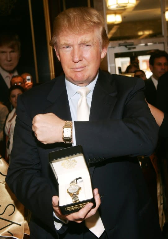 Donald Trump introduces his Signature Watch Collection at Macy's Herald Square on June 13, 2005 in New York City