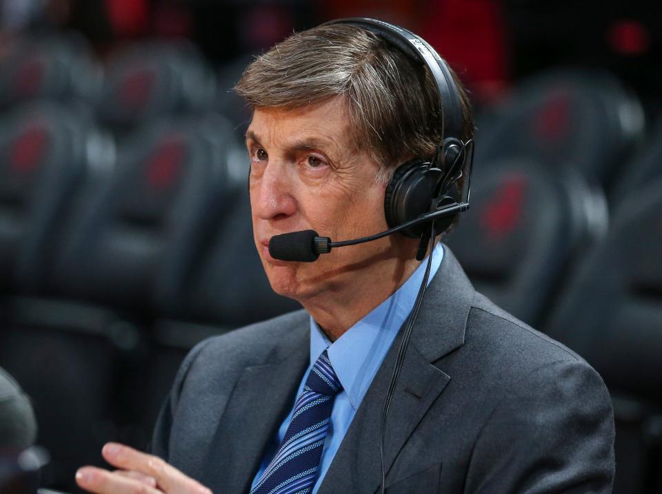 Broadcaster Marv Albert is in his 55th season as an NBA broadcaster.