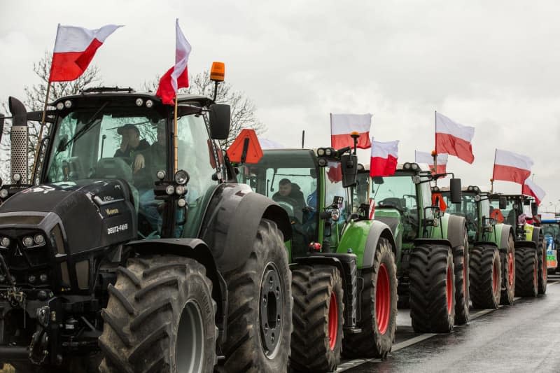 Polish farmers with their tractors and vehicles block the expressway S3 during a protest against EU climate policies and cheap Ukrainian agricultural products imports. Karol Serewis/SOPA Images via ZUMA Press Wire/dpa