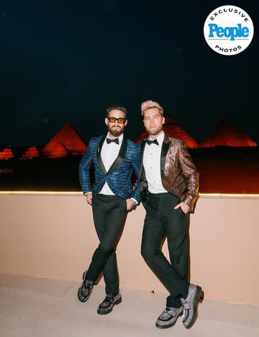 <p>Bottega 53</p> Michael Turchin and Lance Bass.