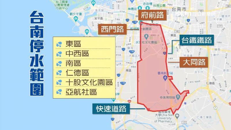 台南實施分區限水措施。
